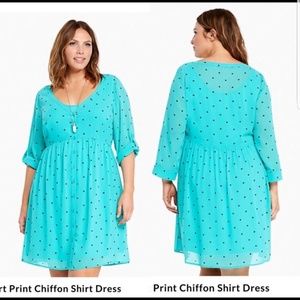 Torrid Teal heart shirt dress 00